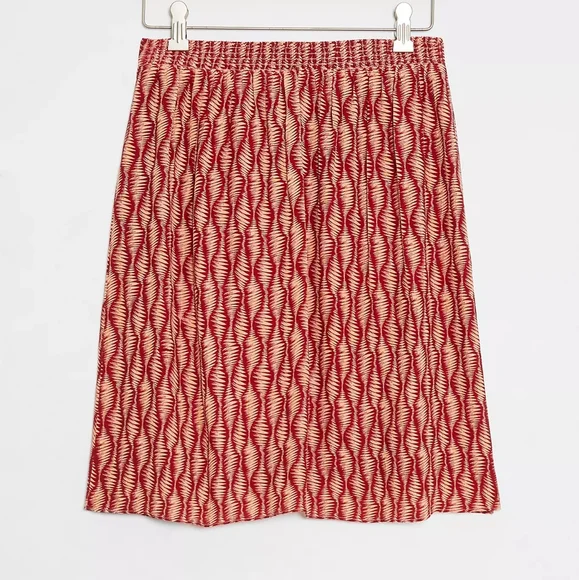 Anthropologie faux wrap fitted waist mini skirt, medium, red - Picture 2 of 11